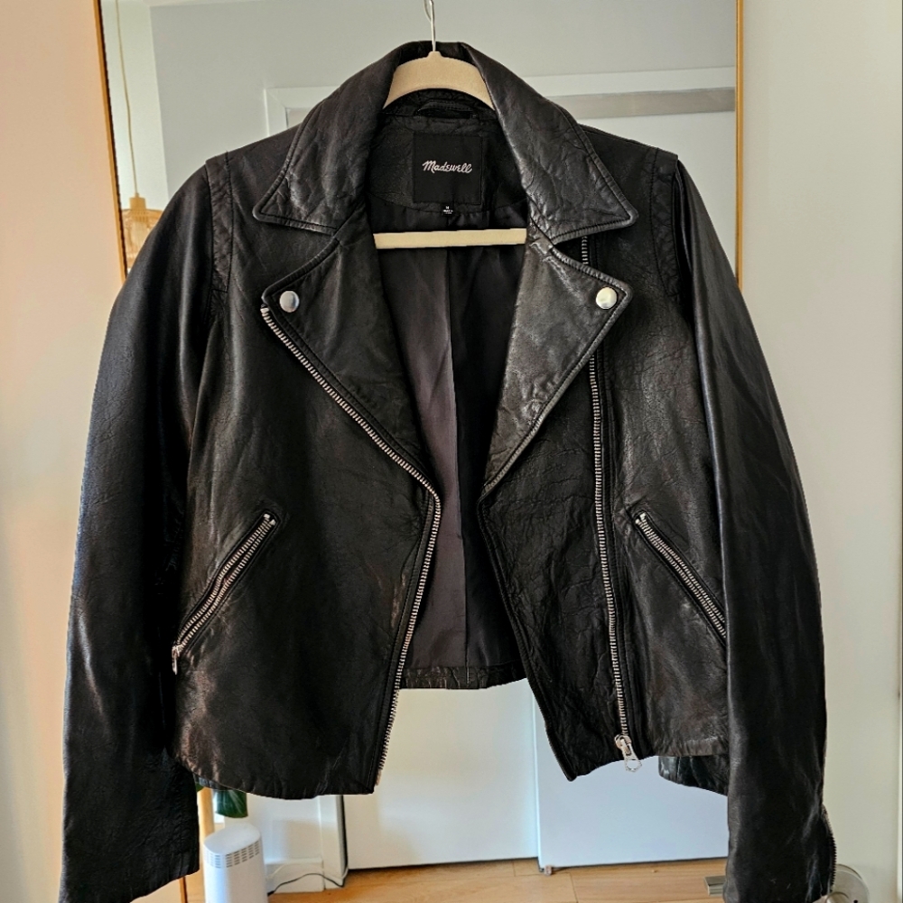 Madwell Women's Black Leather Jacket